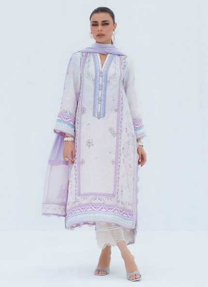 Liz Lilac Shirt And Dupatta