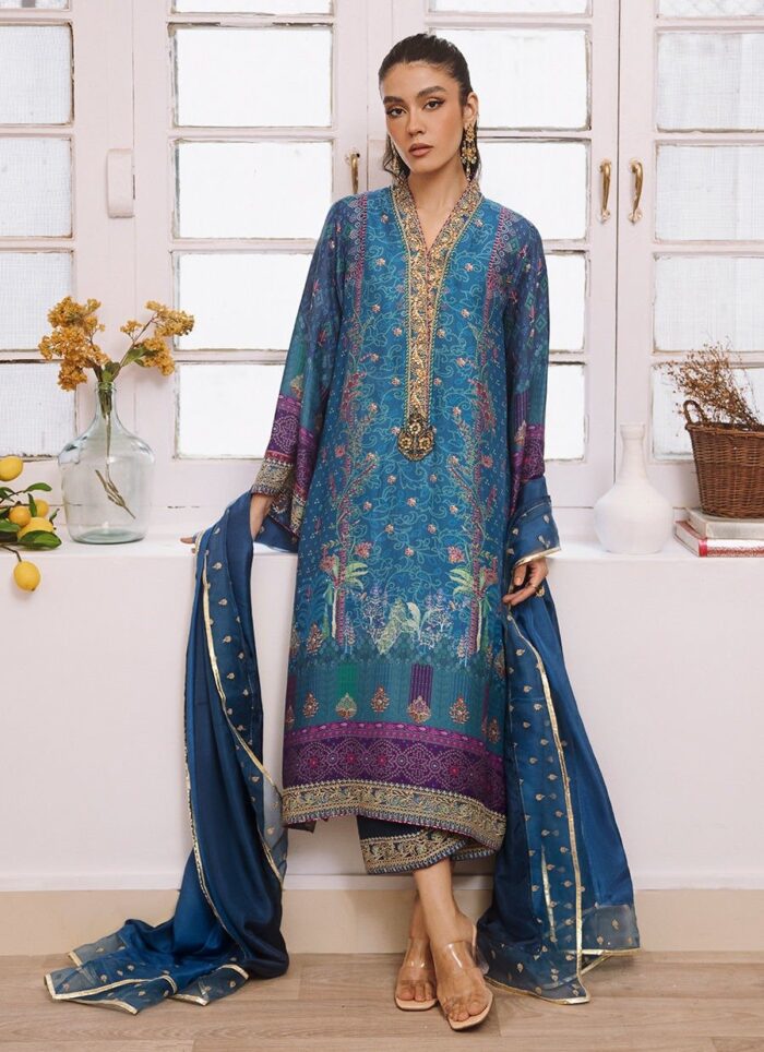 Farah Talib Aziz | Zohra Lapis Shirt And Dupatta