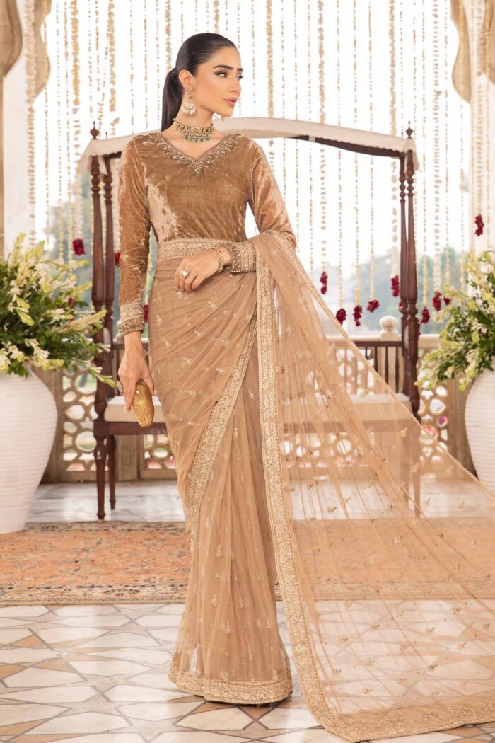 Saree Beige SF-W23-12 | Maria B Saree