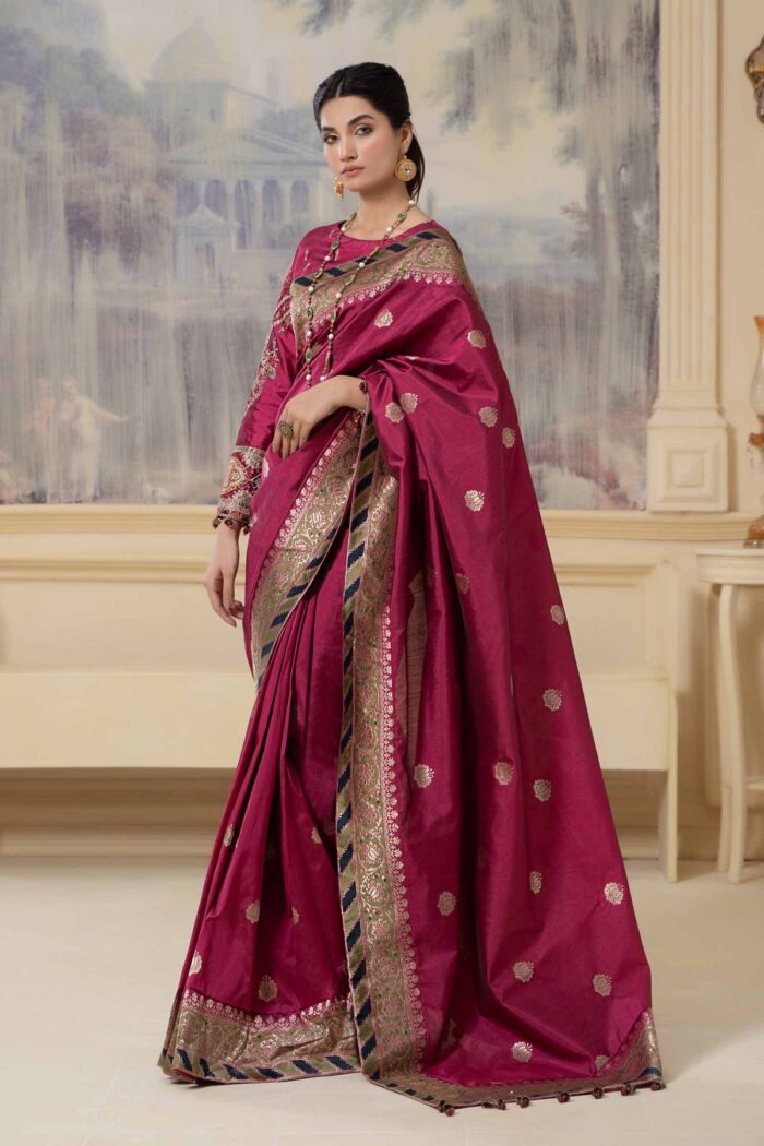 Saree Fusion Pink SF-W23-57 | Maria.B Saree