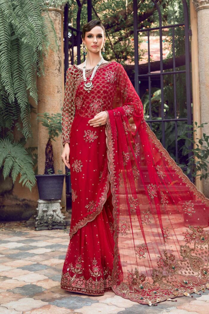 Maria B. Couture Red MC-803 | Maria B Saree