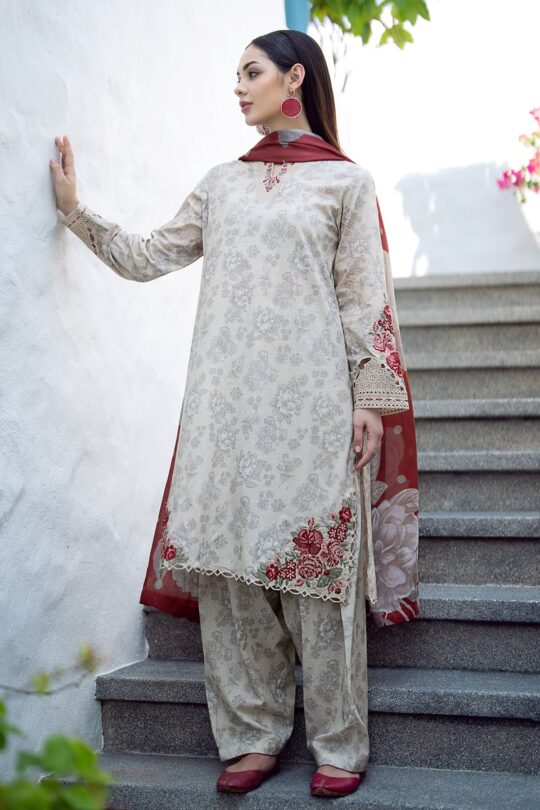 EMBROIDERED PRINTED LAWN UF-549 By BAROQUE