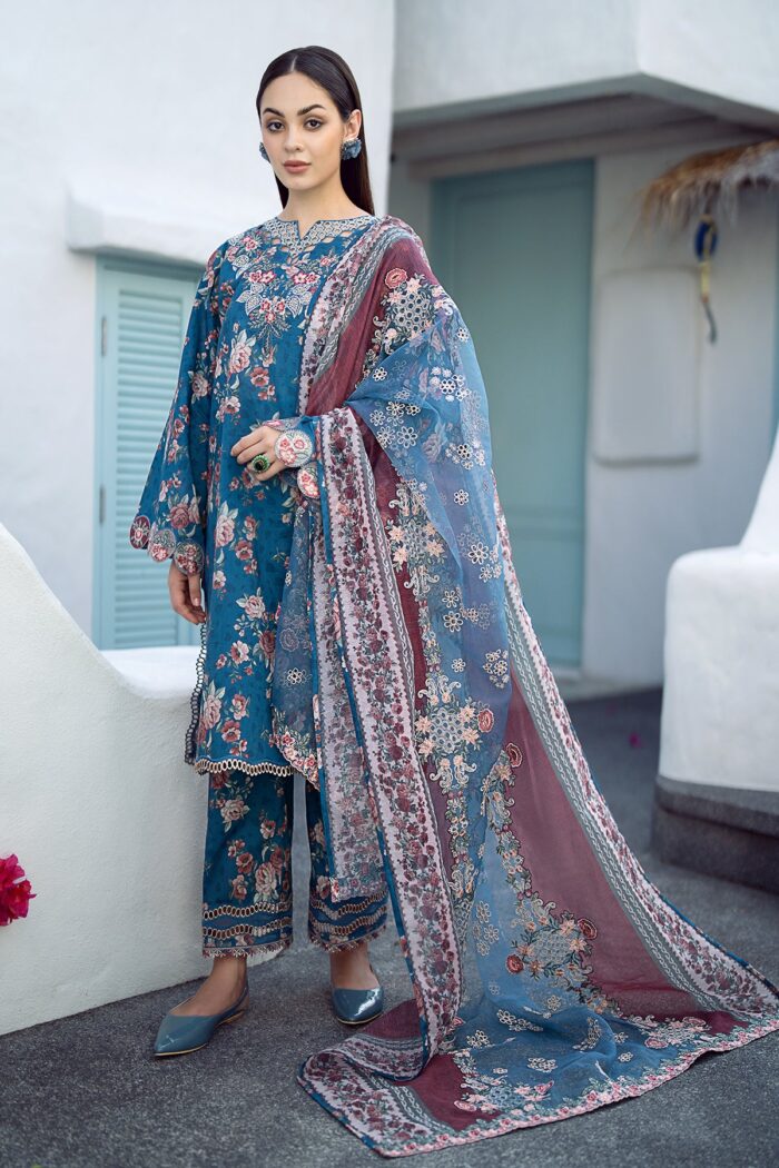 EMBROIDERED PRINTED LAWN UF-554 By BAROQUE