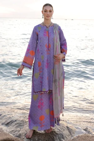 3-PC UNSTITCHED PRINTED LAWN SHIRT WITH CHIFFON DUPATTA AND TROUSER CP4-52