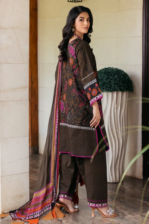 3-PC UNSTITCHED PRINTED LAWN SHIRT WITH CHIFFON DUPATTA AND TROUSER CP4-55 - Image 4