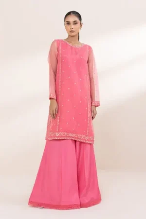 2 Piece - Embroidered Organza Suit – Sapphire – Festive ’24