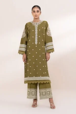 2 Piece - Embroidered Cotton Net Suit – Sapphire – Festive ’24