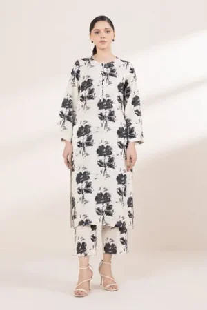 Printed Linen Shirt - Sapphire - Fall / Winter '24