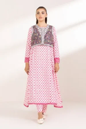 Embroidered Karandi Coatie and Shirt - Sapphire - Fall / Winter '24