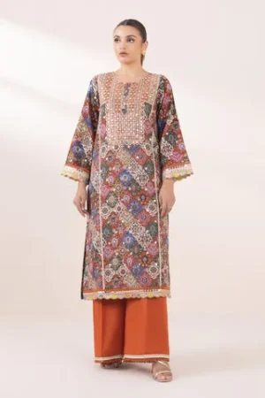 Embroidered Khaddar Shirt And Dupatta - Sapphire - Fall / Winter '24