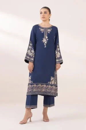 Embroidered Karandi Shirt - Sapphire - Fall / Winter '24