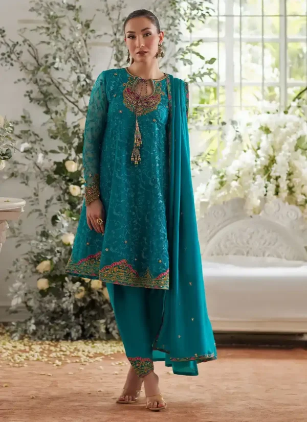 Ivalia Teal - Farah Talib Aziz - Mayna Festive Luxe Pret