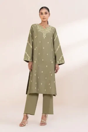 2 Piece - Embroidered Cotton Net Suit – Sapphire – Festive ’24