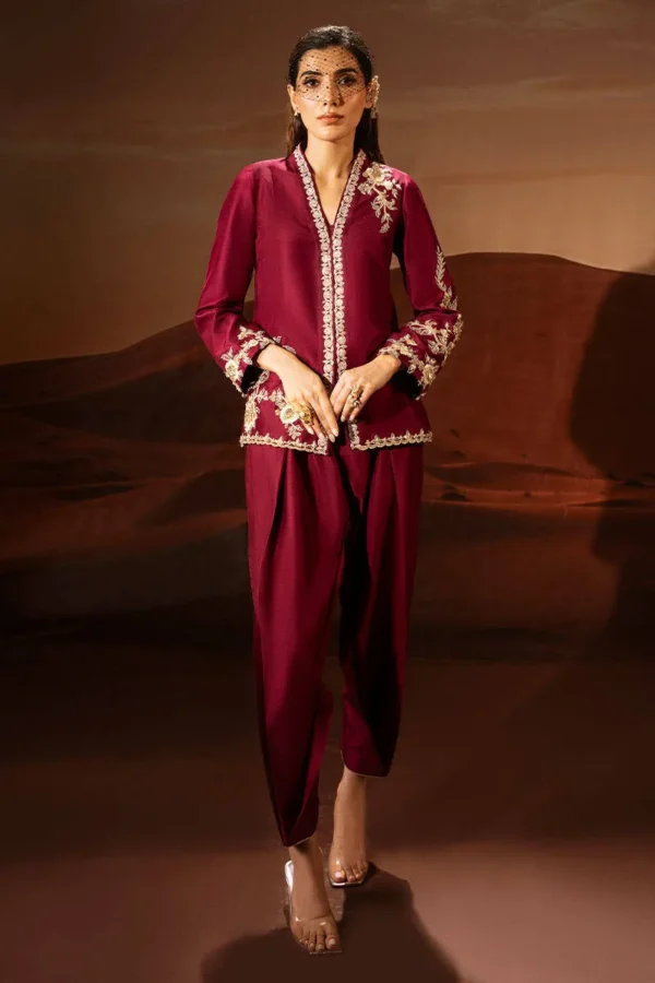 Zainab Salman Crystique Silk By Boysenberry Jacket