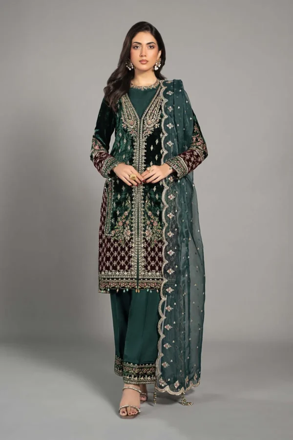 Maria B Embroidered Velvet Suit | SF-W24-81