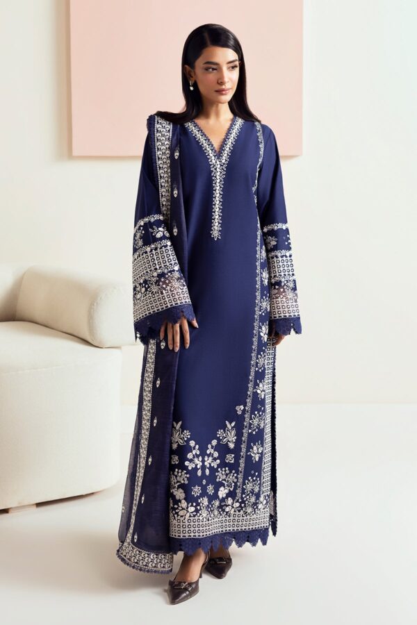 Afrozeh Basic Pret 25 - Indigo Plum