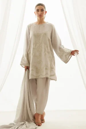 Farah Talib Aziz Wedding Luxe Pret - Ziva Silver