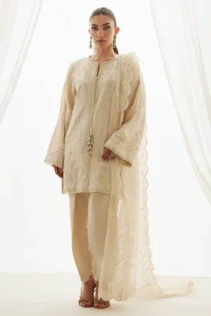 Farah Talib Aziz Wedding Luxe Pret - Mavi Ivory