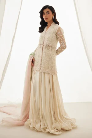 Farah Talib Aziz Wedding Luxe Pret - Zariah Ivory Peplum