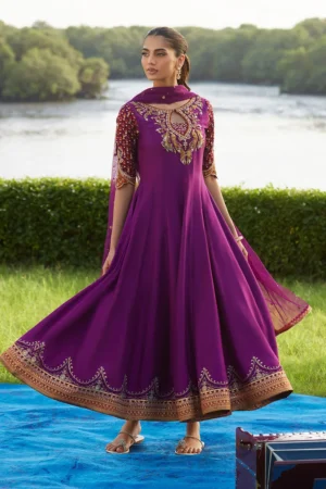 Farah Talib Aziz Mayna Festive Luxe Pret - Pehil Purple