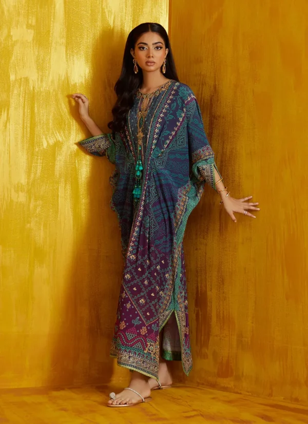 Farah Talib Aziz Festive Prints - Peridot Ombre Kaftan