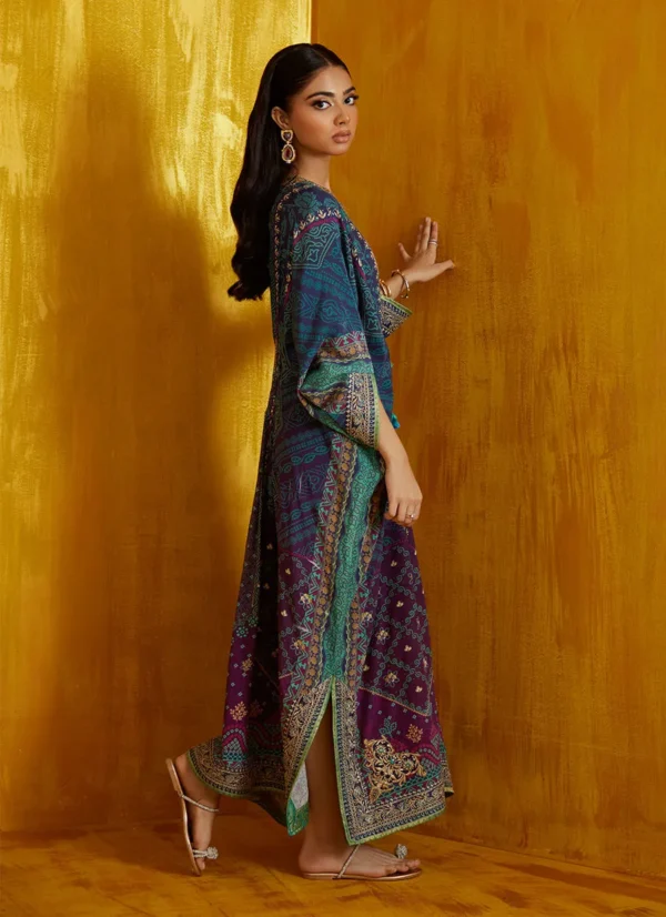 Farah Talib Aziz Festive Prints - Peridot Ombre Kaftan