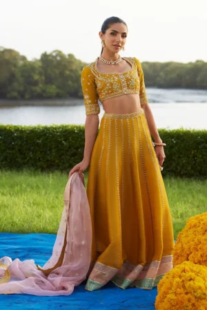 Farah Talib Aziz Mayna Festive Luxe Pret - Zard