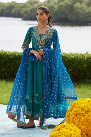 Farah Talib Aziz Mayna Festive Luxe Pret - Empress Emerald