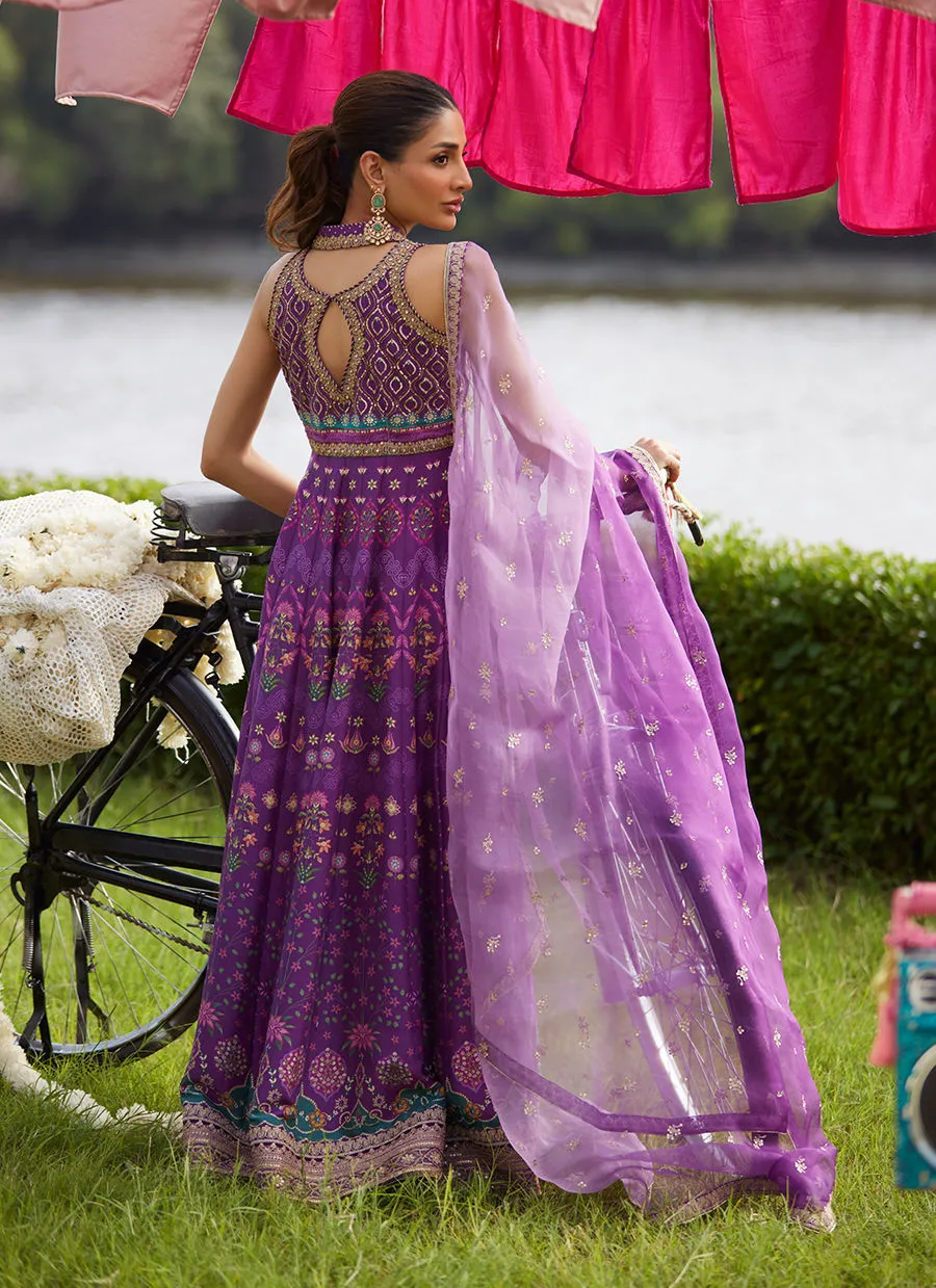 Farah Talib Aziz Mayna Festive Luxe Pret - Aurora Aubergine