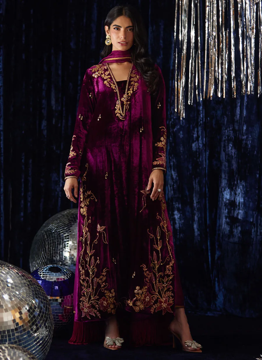 Farah Talib Aziz Velvet Fete - Arwen Magenta