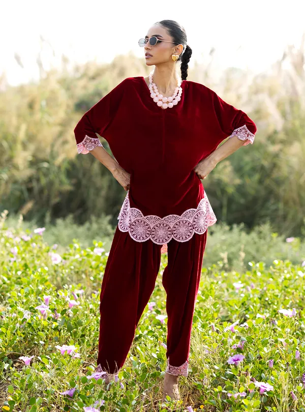 Zainab Chottani Zahra Winter Edit - Red Velvet