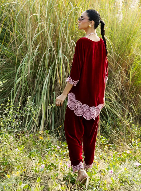 Zainab Chottani Zahra Winter Edit - Red Velvet