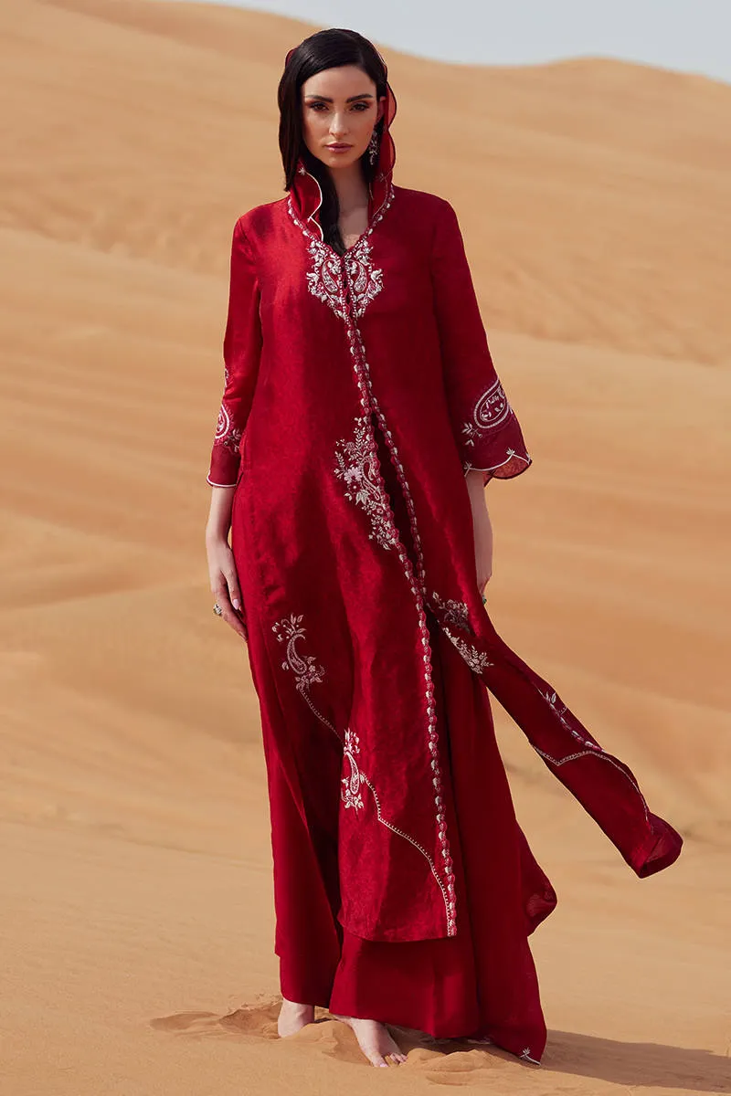 Zainab Salman Silk Solids 26 - Ruby Red