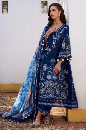 Farah Talib Aziz Luxury Lawn - Nia Navy